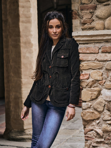 Giacca iconica donna in velluto 500 righe